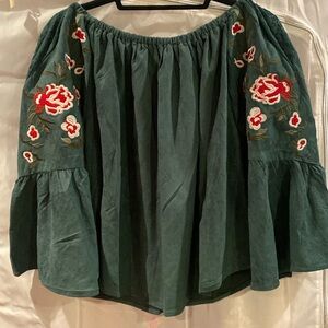 Green Embroidery Blouse